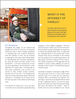 Internet of Things in Manufacturing
